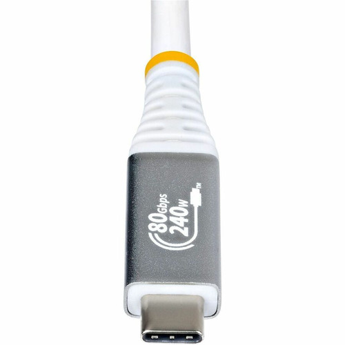 StarTech. com CC50CM80GUSB4CABLEW USB4 Cable - 50cm (1. 6ft) 80Gbps 240W USB-IF Certified USB-C to USB-C with 8K 120Hz/4K 240Hz DP2. 1 & Thunderbolt 4