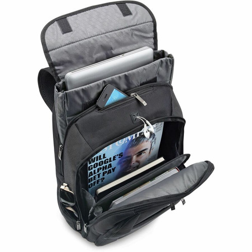 Solo CLA703-4 Sterling CheckFast Backpack for 16" Notebook - Black Ballistic Poly/ Polyester - Checkpoint Friendly