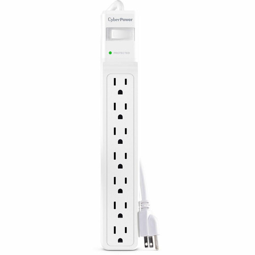 CyberPower CSB706W Essential 7 - Outlet Surge Protector with 1800 J Surge Suppression - Clamping Voltage 800V, 6 ft Cord, NEMA 5-15P, (Fleet Network)
