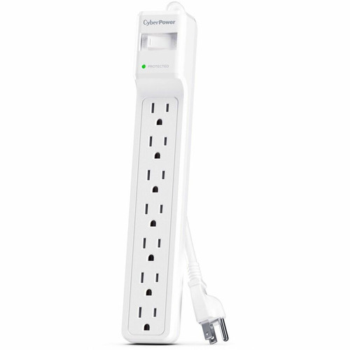 CyberPower CSB706W Essential 7-Outlet Surge Protector with 1800 J Suppression - 45 kA - 6 ft Cord - White
