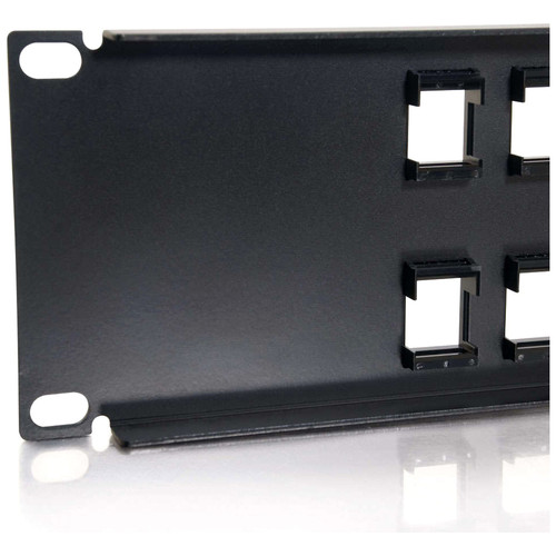C2G 24 port Blank Keystone/Multimedia Patch Panel - 24 - 24 Port(s) - 24 x RJ-11 - 2U High - Black - 19" Wide (CG03859)