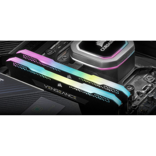 Corsair Vengeance RGB Pro SL 16GB (2x8GB) DDR4 DRAM 3200MHz C16 Memory Kit - Black - For Desktop PC, Motherboard - 16 GB - DDR4 SDRAM (CMH16GX4M2E3200C16)