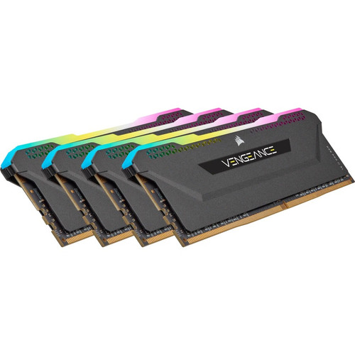 Corsair VENGEANCE RGB PRO SL 64GB (4 x 16GB) DDR4 DRAM 3600MHz C18 Memory Kit - Black - For Desktop PC, Motherboard - 64 GB (4 x 16GB) (Fleet Network)