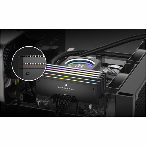 Corsair Dominator Titanium RGB RAM Module - For Motherboard - 64 GB (2 x 32GB) - RGB - DDR5-6600/PC5-52800 DDR5 SDRAM - 6600 MHz - - V (CMP64GX5M2X6600C32)
