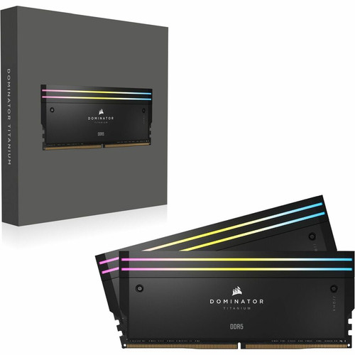 Corsair Dominator Titanium RGB RAM Module - For Motherboard - 64 GB (2 x 32GB) - RGB - DDR5-6600/PC5-52800 DDR5 SDRAM - 6600 MHz - - V (CMP64GX5M2X6600C32)