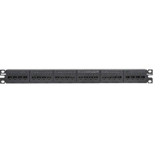 Panduit Mini-Com CPPK6G24WBL Network Patch Panel - 24 Port(s) - 24 x RJ-45 - 1U High - Black - 19" Wide - Rack-mountable (Fleet Network)