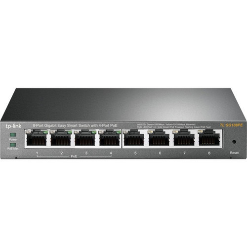 TP-LINK_8-Port_Gigabit_Easy_Smart_Switch_with_4-Port_PoE_-_8_Ports_-_Manageable_-_2_Layer_Supported_-_Twisted_Pair_-_Desktop_TL-SG108PE