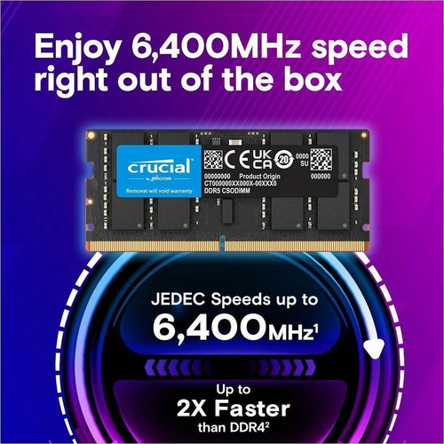 Crucial DDR5 6400 Memory Upgrade Kit 48 GB 2 X 24 Notebook And Desktop Compatible Motherboard Computer Module SDRAM For MHz CT2K24G64C52CS5