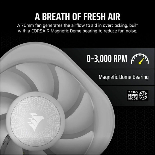 Corsair iCUE LINK CapSwap Module - VRM Fan - White - 2.76" (70 mm) Maximum Fan Diameter - 1 x Fan(s) - 20.50 CFM (34.83m³/h) Maximum - (CW-9061015-WW)