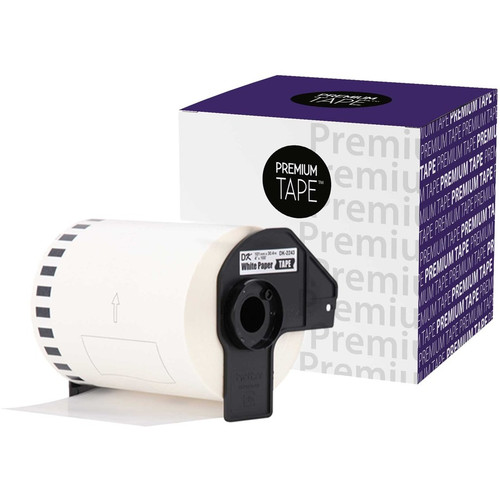 Premium Tape Continuous Length Paper Label Tape - Alternative for Brother DK-2243 - 4" x 100' (101 mm x 30.48 m) - Black on White - 1 (Fleet Network)