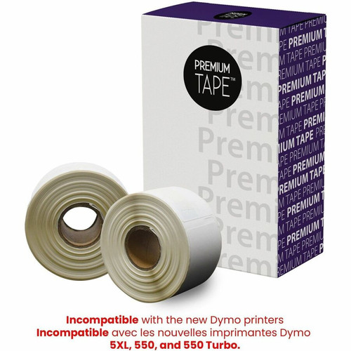 Genuine Premium Tape DY30321 Large Address Labels - Alternative for Dymo 30321 - 1-4/10" x 3-1/2" (36 mm x 89 mm) - Black on White - 260 Labels/Roll