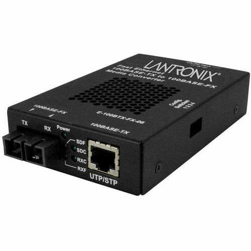 Lantronix E-100BTX-FX-06 Transceiver/Media Converter - 1 x Network (RJ-45) - 1 x SC Ports - Multi-mode - 1300 nm Fiber - Fast Ethernet (Fleet Network)