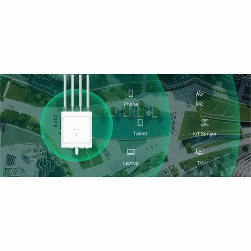 TP-LINK EAP668-OUTDOOR HD Omada Dual-Band Wi-Fi 6 Outdoor Access Point - 3.6 Gbps - IP68 - PoE - 4 External Antennas