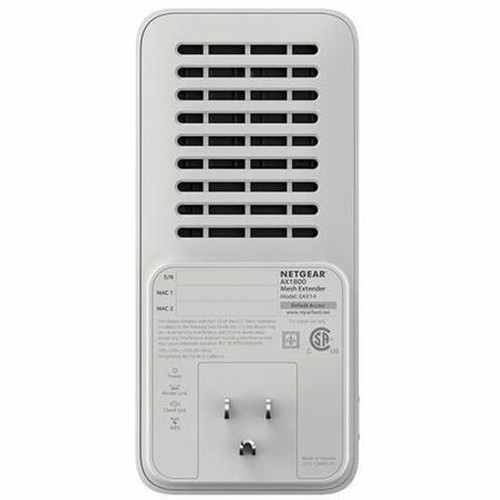 Netgear EAX15-200CNS AX1800 Wi-Fi 6 Mesh Range Extender - Dual Band - 1. 8 Gbps - Gigabit Ethernet - Plug-in/Wall Mount