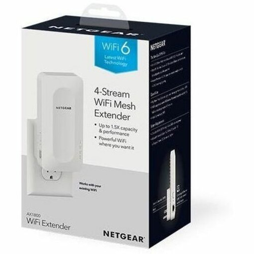 Netgear EAX15-200CNS AX1800 Wi-Fi 6 Mesh Range Extender - Dual Band - 1. 8 Gbps - Gigabit Ethernet - Plug-in/Wall Mount