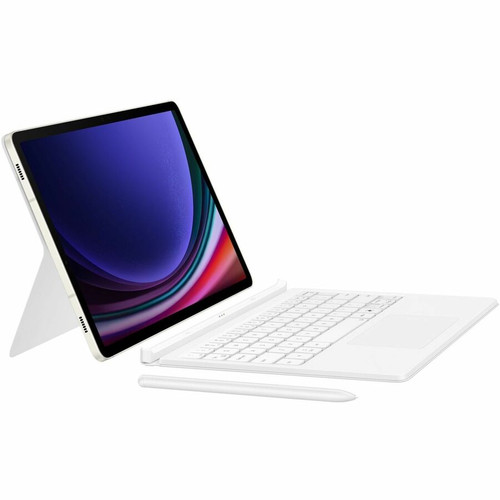 Samsung Keyboard/Cover Case (Book Fold) Samsung Galaxy Tab S9, Galaxy Tab S9 FE Tablet - White - 10.04" (254.90 mm) Height x 6.84" mm) (EF-DX725BWEGCA)