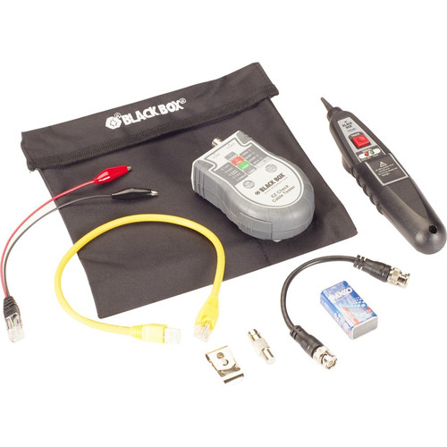 Black Box EZ Check Cable Tester with Tone Generation and Probe - Coaxial Cable Testing, LAN Cable Testing, Tone Detection, Continuity (Fleet Network)