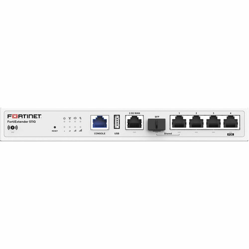 Fortinet FortiExtender FEX-511G 2 SIM Ethernet, Cellular Modem/Wireless Router - 5G - HSPA+, LTE, UMTS, WCDMA, 5G NR, LTE Cat20 - 4 x (Fleet Network)