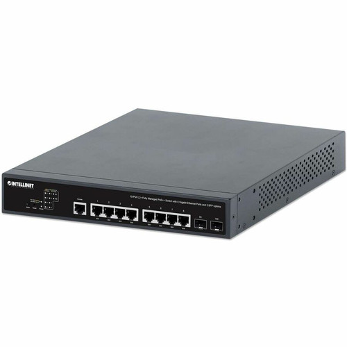 Intellinet 10-Port L2+ Fully Managed PoE++ Switch with 8 Gigabit Ethernet Ports and 2 SFP Uplinks - 8 Ports - Manageable - Gigabit - - (Fleet Network)
