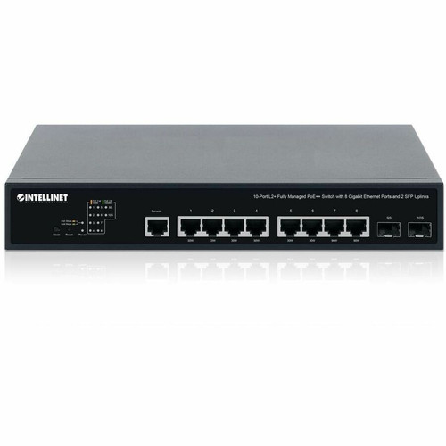 Intellinet 10-Port L2+ Fully Managed PoE++ Switch with 8 Gigabit Ethernet Ports and 2 SFP Uplinks - 8 Ports - Manageable - Gigabit - - (562003)