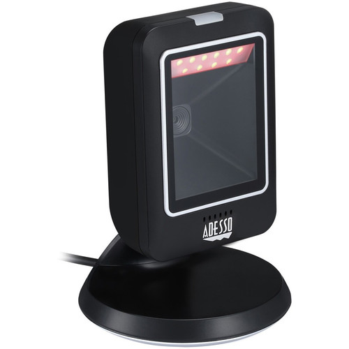Adesso NuScan 2800U Omnidirectional 2D Desktop Barcode Scanner - Cable Connectivity - 12" (304.80 mm) Scan Distance - 1D, 2D - USB - - (Fleet Network)