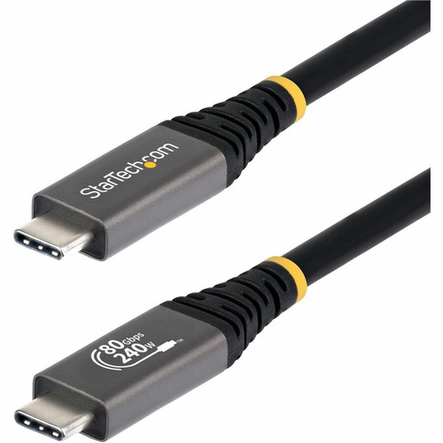StarTech.com 1.5ft (45cm) USB4 Cable, 80Gbps, USB-IF Certified USB-C Cable, 240W, 8K 120Hz/4K 240Hz DP2.1, Thunderbolt 4 Compatible, - (Fleet Network)