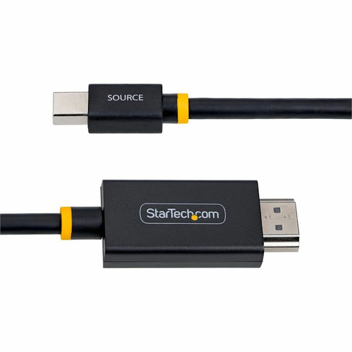 StarTech 3ft (91cm) Mini DisplayPort to HDMI Adapter Cable, 4K 60Hz with HBR3/HDCP 2.3/DPCP, MDP to HDMI 2.0 Active Video Converter - (3F-MDP-HDMI2-4K60)