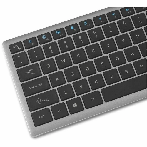 Kensington KB435 EQ Rechargeable Multi-Device Compact Keyboard - Wireless Connectivity - Bluetooth/RF - Compact - 5.4 - 32.81 ft mm) - (K75409NA)