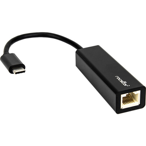Rocstor Premium USB-C to Gigabit 10/100/1000 Network Adapter - Black - USB 3.1 Type C - 1000Base-T - Portable (Y10A174-B1)