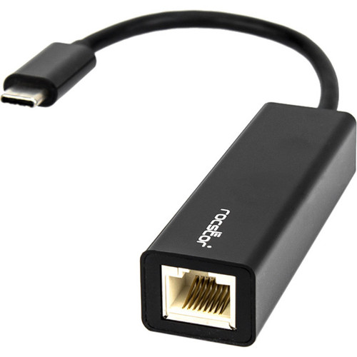 Rocstor Premium USB-C to Gigabit 10/100/1000 Network Adapter - Black - USB 3.1 Type C - 1000Base-T - Portable (Y10A174-B1)