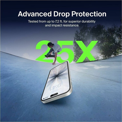 Belkin ScreenForce UltraGlass 2 Screen Protector Clear - For OLED iPhone 17, iPhone 16 Pro - Drop Resistant, Impact Resistant, Scratch (OVA157fq-REV)