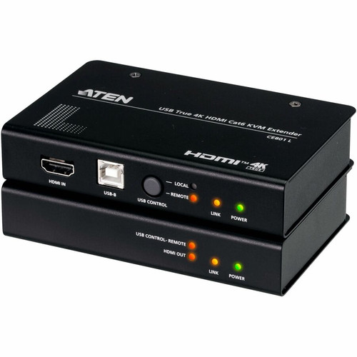ATEN USB True 4K HDMI Cat 6 KVM Extender (4K @ 70 m / FHD @ 100 m) - 328.08 ft (100000 mm) Range - 4K - 3840 x 2160 Maximum Video - 2 (Fleet Network)