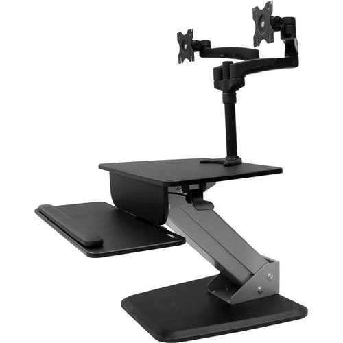 StarTech.com Dual Monitor Sit-to-stand Workstation - One-Touch Height Adjustment - Up to 24" Screen Support - 17.40 kg Load Capacity - (Fleet Network)
