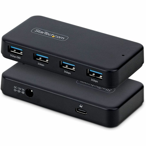 StarTech 4-Port USB-A Hub, 5Gbps, Self-Powered, 2-in-1 USB-C and USB-A Host Cable, 1x BC 1.2 Charging Port, 24W Power Adapter Included (Fleet Network)