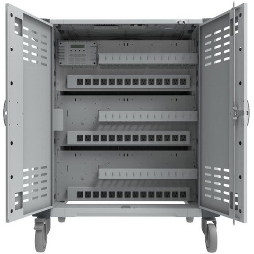 Rocstor Volt C42 Charging Cart - 42 Shelf - 3 Drawer - Push/Pull Handle - 4 Casters - 5" (127 mm) Caster Size - Steel - 34.9" (886.46 (VT0C42-01)