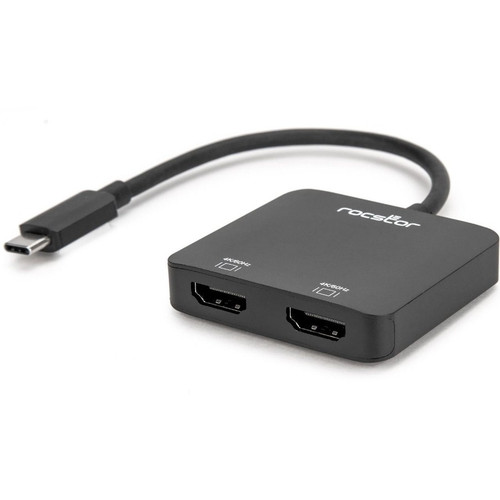 Rocstor Premium USB-C&trade; to Dual HDMI Multi Monitor Adapter - HDMI 4K 60Hz - USB Type- C&reg; 2-Port Multi Monitor MST Hub for - @ (Y10A203-B1)