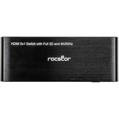 Rocstor 5 Port HDMI (2.0) Splitter 4K/60Hz Supports HDR & (EDID) - 60 Hz - 24 Hz to 60 Hz - 600 MHzMaximum Video Bandwidth - 5 x HDMI (Y10A267-A1)