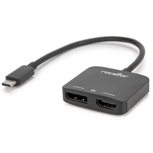 Rocstor Premium USB C to HDMI 2.0 or DisplayPort 1.4a Monitor Adapter - MST Mode - USB Type C - HDMI 2.0 Digital Audio/Video, 1.4a - x (Y10A268-B1)