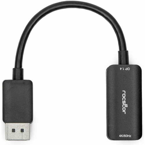 Rocstor DisplayPort to HDMI Adapter - 4K DP to HDMI Converter - UHD 4K 60Hz - 1 x 20-pin DisplayPort 1.4 Digital Audio/Video - Male - (Y10A296-B1)