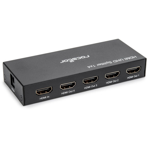 Rocstor Premium 4 Port HDMI Splitter - 4K / 60Hz - HDMI InHDMI Out - Aluminum (Y10C294-B1)