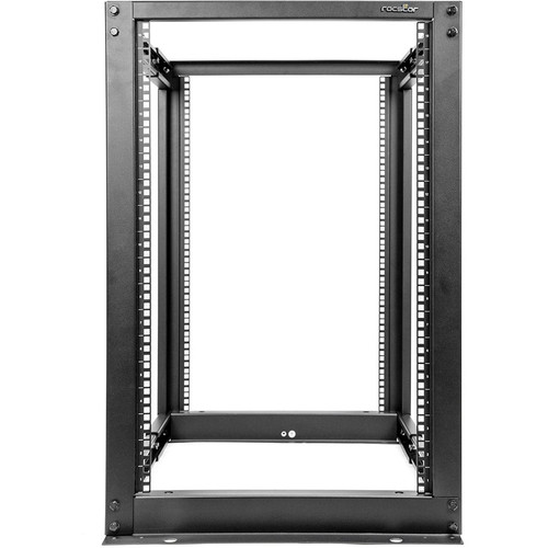 Rocstor SolidRack 18U Open Frame Rack - 4 Post - Adjustable Depth - For Patch Panel, Server, LAN Switch, KVM Switch, A/V Equipment, - (Fleet Network)
