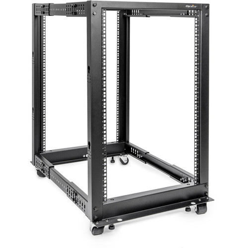 Rocstor SolidRack 18U Open Frame Rack - 4 Post - Adjustable Depth - For Patch Panel, Server, LAN Switch, KVM Switch, A/V Equipment, - (Y10E023-B1)