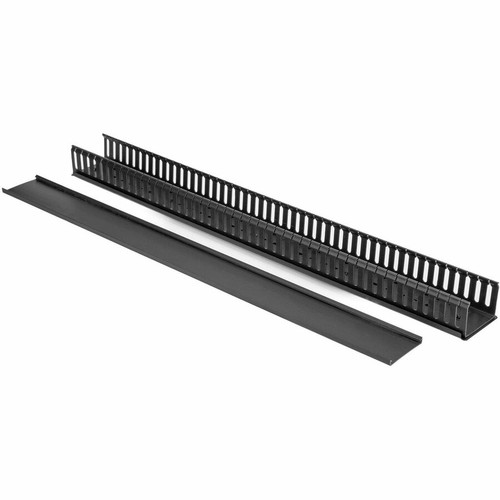 Rocstor Vertical Cable Organizer with Finger Ducts - 0U - 3 ft - Duct Panel - Black - 20U Rack Height x 2.5" (62.48 mm) Length - - 1 (Y10E050-B1)