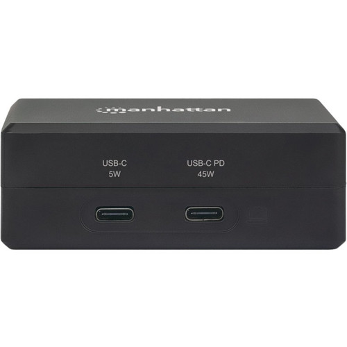 Manhattan Smart Video Multiport Dock, Ports (x5): HDMI Port, USB-A (x2), USB-C (x2), With Power Delivery to USB-C Port, Internal Power (130554)