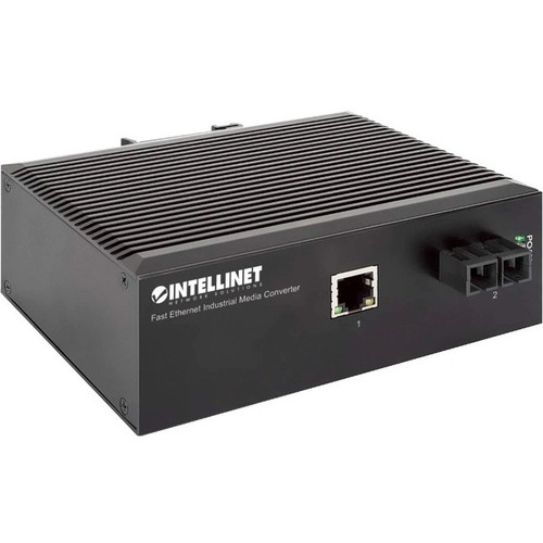 Intellinet Industrial Fast Ethernet Media Converter - 1 x Network (RJ-45) - 1 x SC Ports - DuplexSC Port - Single-mode - 1310 nm Fiber (Fleet Network)