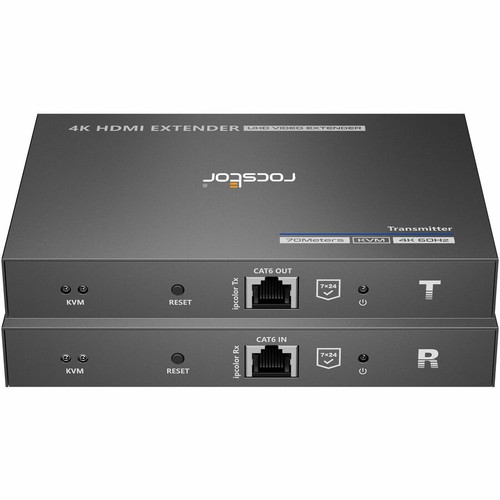 Rocstor 4K 60Hz HDMI KVM Extender over CAT6/CAT6a/Cat7 Ethernet Cable - up to 230ft - 3 x HDMI - 230 ft (70104 mm) Extended Range - - (Fleet Network)