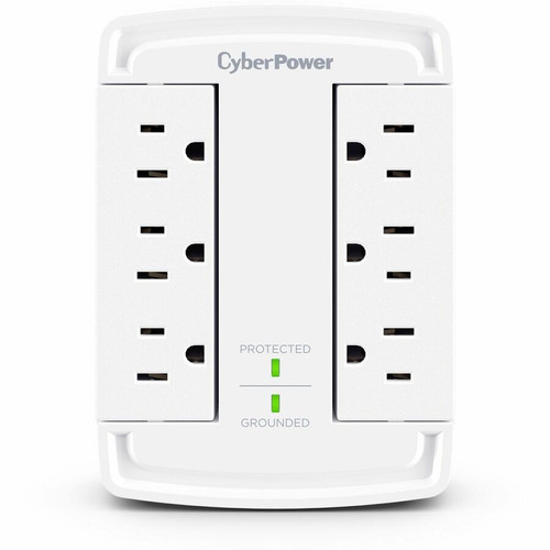 CyberPower CSB6WS - Charger, Computer, Household Electronic, Router, Modem - White - NEMA 5-15P - 6 x NEMA 5-15R - 1800 J - 60 kA - (Fleet Network)