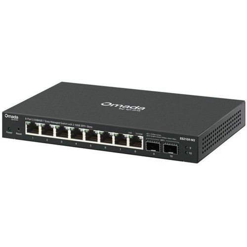 Omada 8-Port 2.5G BASE-T Easy Managed Switch with 2 10GE SFP+ Slots - 8 Ports - Manageable - Gigabit Ethernet, 2.5 Gigabit Ethernet, - (ES210X-M2)