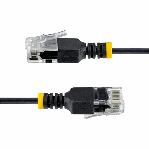 StarTech 1ft Black Ultra Slim CAT6a Ethernet Cable, Snagless, UTP, Bare Copper Wire, 34AWG Slim RJ45 Patch Cord - Ultra Slim UTP Cat6a (N6APATUTP34BKS-1FT)