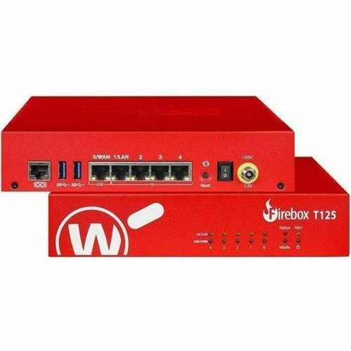 WatchGuard Firebox T125 Appliance Only - Policy Management - 5 Port - 2.5 Gigabit Ethernet, Gigabit Ethernet - 2.28 Gbit/s Firewall - (WGT125000)